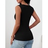 image:imageZeagoo Womens Square Neck Ribbed Tank Tops 2026 Summer Casual Slim Fit Basic Sleeveless Shirts Cute Going Out Top01 Black