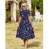 image:imageZeagoo Womens Summer Casual Dresses Short Sleeve Midi Warp VNeck Floral Dress with Pockets Tiered Flowy A Line SundressBlue Floral