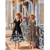 image:imageZeagoo Womens Summer Casual Dresses Short Sleeve Midi Warp VNeck Floral Dress with Pockets Tiered Flowy A Line SundressBohemian Orange