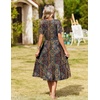 image:imageZeagoo Womens Summer Casual Dresses Short Sleeve Midi Warp VNeck Floral Dress with Pockets Tiered Flowy A Line SundressBohemian Orange