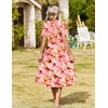 image:imageZeagoo Womens Summer Casual Dresses Short Sleeve Midi Warp VNeck Floral Dress with Pockets Tiered Flowy A Line SundressPink Floral