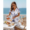 image:imageZeagoo Womens Summer Casual Dresses Short Sleeve Midi Warp VNeck Floral Dress with Pockets Tiered Flowy A Line SundressPurple Floral