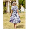 image:imageZeagoo Womens Summer Casual Dresses Short Sleeve Midi Warp VNeck Floral Dress with Pockets Tiered Flowy A Line SundressPurple Floral