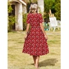 image:imageZeagoo Womens Summer Casual Dresses Short Sleeve Midi Warp VNeck Floral Dress with Pockets Tiered Flowy A Line SundressRed Floral