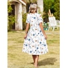 image:imageZeagoo Womens Summer Casual Dresses Short Sleeve Midi Warp VNeck Floral Dress with Pockets Tiered Flowy A Line SundressWhite Floral