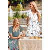 image:imageZeagoo Womens Summer Casual Dresses Short Sleeve Midi Warp VNeck Floral Dress with Pockets Tiered Flowy A Line SundressWhite Floral