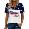 image:imageZeagoo Womens Tops Short Sleeve V Neck Tee Shirts Cute Dressy Casual Clothing Business Work BlouseFlag Gq39