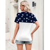 image:imageZeagoo Womens Tops Short Sleeve V Neck Tee Shirts Cute Dressy Casual Clothing Business Work BlouseFlag Gq39