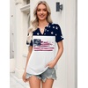 image:imageZeagoo Womens Tops Short Sleeve V Neck Tee Shirts Cute Dressy Casual Clothing Business Work BlouseFlag Gq39