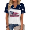 image:imageZeagoo Womens Tops Short Sleeve V Neck Tee Shirts Cute Dressy Casual Clothing Business Work BlouseFlag Gq39