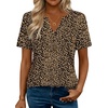 image:imageZeagoo Womens Tops Short Sleeve V Neck Tee Shirts Cute Dressy Casual Clothing Business Work BlouseLeopard Print An136