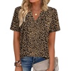 image:imageZeagoo Womens Tops Short Sleeve V Neck Tee Shirts Cute Dressy Casual Clothing Business Work BlouseLeopard Print An136