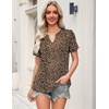 image:imageZeagoo Womens Tops Short Sleeve V Neck Tee Shirts Cute Dressy Casual Clothing Business Work BlouseLeopard Print An136
