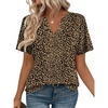 image:imageZeagoo Womens Tops Short Sleeve V Neck Tee Shirts Cute Dressy Casual Clothing Business Work BlouseLeopard Print An136