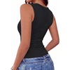 image:imageZeagoo Womens Tank Tops V Neck Ribbed Knit Slim Fitted Basic Sleeveless Tops Casual Summer Clothes 202601 Black