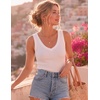 image:imageZeagoo Womens Tank Tops V Neck Ribbed Knit Slim Fitted Basic Sleeveless Tops Casual Summer Clothes 202601 White