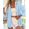 image:imageZeagoo Button Down Shirts for Women 34 Sleeve Tops V Neck Collared Blouses Business Casual OutfitsLight Blue
