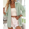 image:imageZeagoo Button Down Shirts for Women 34 Sleeve Tops V Neck Collared Blouses Business Casual OutfitsLight Green
