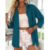 image:imageZeagoo Button Down Shirts for Women 34 Sleeve Tops V Neck Collared Blouses Business Casual OutfitsTeal Blue