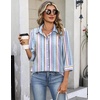 image:imageZeagoo Button Down Shirts for Women 34 Sleeve Tops V Neck Collared Blouses Business Casual OutfitsTz267