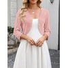 image:imageZeagoo Womens Bolero Shrug Crochet Cropped Cardigan Summer 34 Sleeve Lightweight Cardigans for DressLight Pink