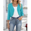 image:imageZeagoo Womens Bolero Shrug Crochet Cropped Cardigan Summer 34 Sleeve Lightweight Cardigans for DressTurquoise