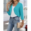 image:imageZeagoo Womens Bolero Shrug Crochet Cropped Cardigan Summer 34 Sleeve Lightweight Cardigans for DressTurquoise