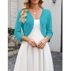 image:imageZeagoo Womens Bolero Shrug Crochet Cropped Cardigan Summer 34 Sleeve Lightweight Cardigans for DressTurquoise