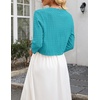 image:imageZeagoo Womens Bolero Shrug Crochet Cropped Cardigan Summer 34 Sleeve Lightweight Cardigans for DressTurquoise