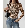 image:imageZeagoo Womens Floral Mesh Long Sleeve Tops See Through Going Out Blouses Mock Neck Sheer Party Outfits Shirts SXXLAn564