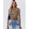 image:imageZeagoo Womens Floral Mesh Long Sleeve Tops See Through Going Out Blouses Mock Neck Sheer Party Outfits Shirts SXXLAn564