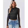 image:imageZeagoo Womens Floral Mesh Long Sleeve Tops See Through Going Out Blouses Mock Neck Sheer Party Outfits Shirts SXXLBlack
