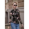 image:imageZeagoo Womens Floral Mesh Long Sleeve Tops See Through Going Out Blouses Mock Neck Sheer Party Outfits Shirts SXXLDh882