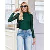 image:imageZeagoo Womens Floral Mesh Long Sleeve Tops See Through Going Out Blouses Mock Neck Sheer Party Outfits Shirts SXXLGreen
