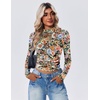 image:imageZeagoo Womens Floral Mesh Long Sleeve Tops See Through Going Out Blouses Mock Neck Sheer Party Outfits Shirts SXXLWf66