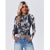 image:imageZeagoo Womens Floral Mesh Long Sleeve Tops See Through Going Out Blouses Mock Neck Sheer Party Outfits Shirts SXXLZr220