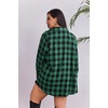 image:imageZeagoo Womens Plus Size Flannel Shirts Plaid Shirts Long Sleeves Casual Button Down Collared Shacket TopsCgreen