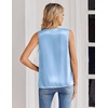image:imageZeagoo Womens Silk Satin Tank Tops V Neck Casual Camisoles Sleeveless Business Work Blouses Dressy Summer ShirtsLight Blue