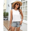 image:imageZeagoo Womens Tank Tops 2026 Loose Fit High Neck Summer Top Dressy Casual Sleeveless Shirts with Pocket1white