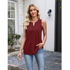 image:imageZeagoo Womens Tank Tops 2026 Loose V Neck Spring Summer Tops Business Dressy Sleeveless ShirtsBurgundy