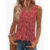 image:imageZeagoo Womens Tank Tops Sleeveless Pleated Crew Neck Summer Tunic Tops Dressy Loose Fit Business Casual Blouses 2026Jh590