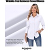 image:imageZeagoo Womens Wrinkle Free Button Down Shirts Long Sleeve Dress Shirts Collared Business Casual Blouses Tops XS3XLAwhite