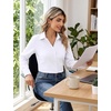image:imageZeagoo Womens Wrinkle Free Button Down Shirts Long Sleeve Dress Shirts Collared Business Casual Blouses Tops XS3XLAwhite