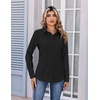 image:imageZeagoo Womens Wrinkle Free Button Down Shirts Long Sleeve Dress Shirts Collared Business Casual Blouses Tops XS3XLBlack