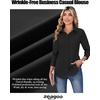 image:imageZeagoo Womens Wrinkle Free Button Down Shirts Long Sleeve Dress Shirts Collared Business Casual Blouses Tops XS3XLBlack
