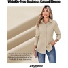 image:imageZeagoo Womens Wrinkle Free Button Down Shirts Long Sleeve Dress Shirts Collared Business Casual Blouses Tops XS3XLKhaki