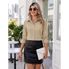image:imageZeagoo Womens Wrinkle Free Button Down Shirts Long Sleeve Dress Shirts Collared Business Casual Blouses Tops XS3XLKhaki