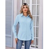 image:imageZeagoo Womens Wrinkle Free Button Down Shirts Long Sleeve Dress Shirts Collared Business Casual Blouses Tops XS3XLLight Blue