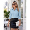 image:imageZeagoo Womens Wrinkle Free Button Down Shirts Long Sleeve Dress Shirts Collared Business Casual Blouses Tops XS3XLLight Blue