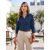 image:imageZeagoo Womens Wrinkle Free Button Down Shirts Long Sleeve Dress Shirts Collared Business Casual Blouses Tops XS3XLNavy Blue